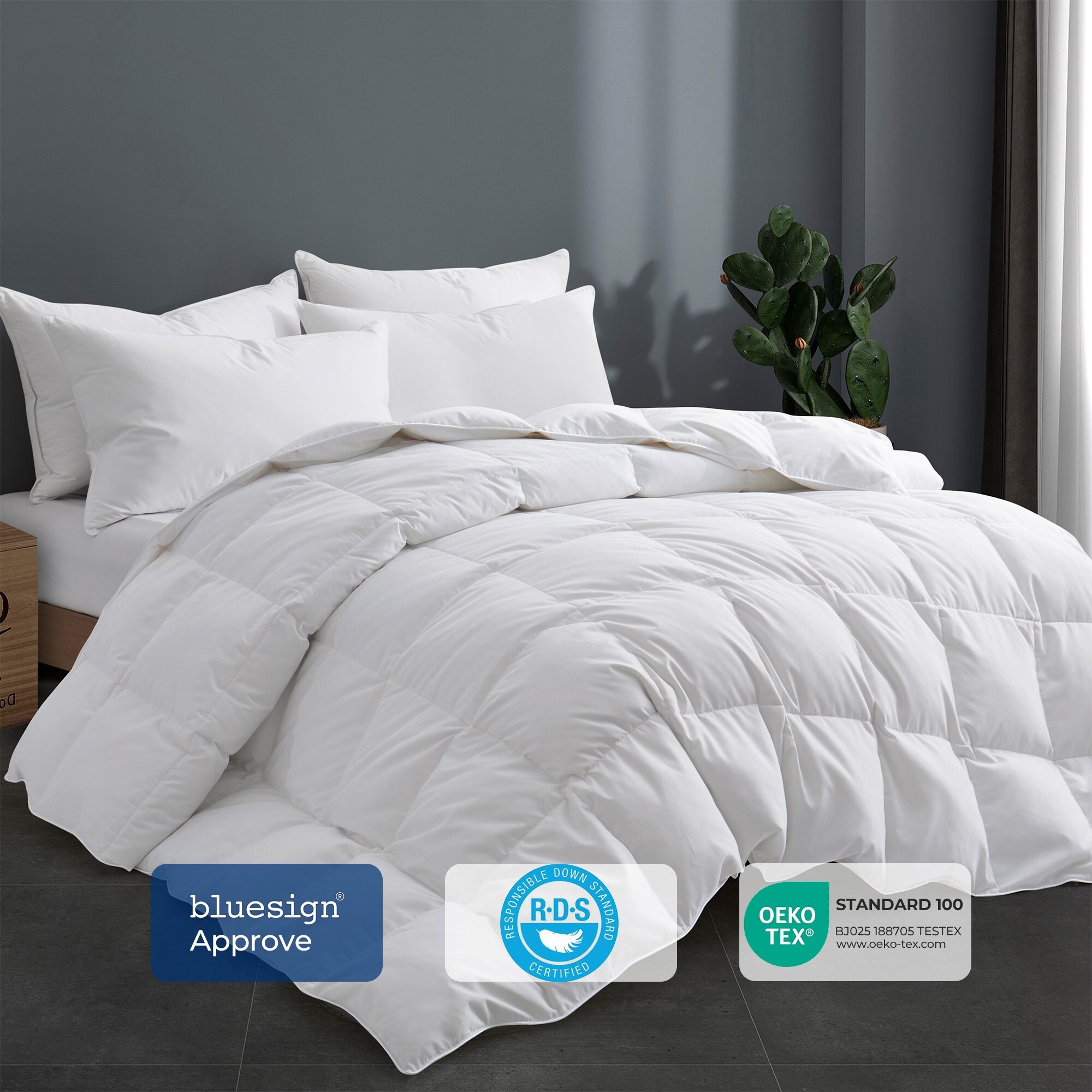 All Season White Goose Feather Down Comforter Duvet Insert