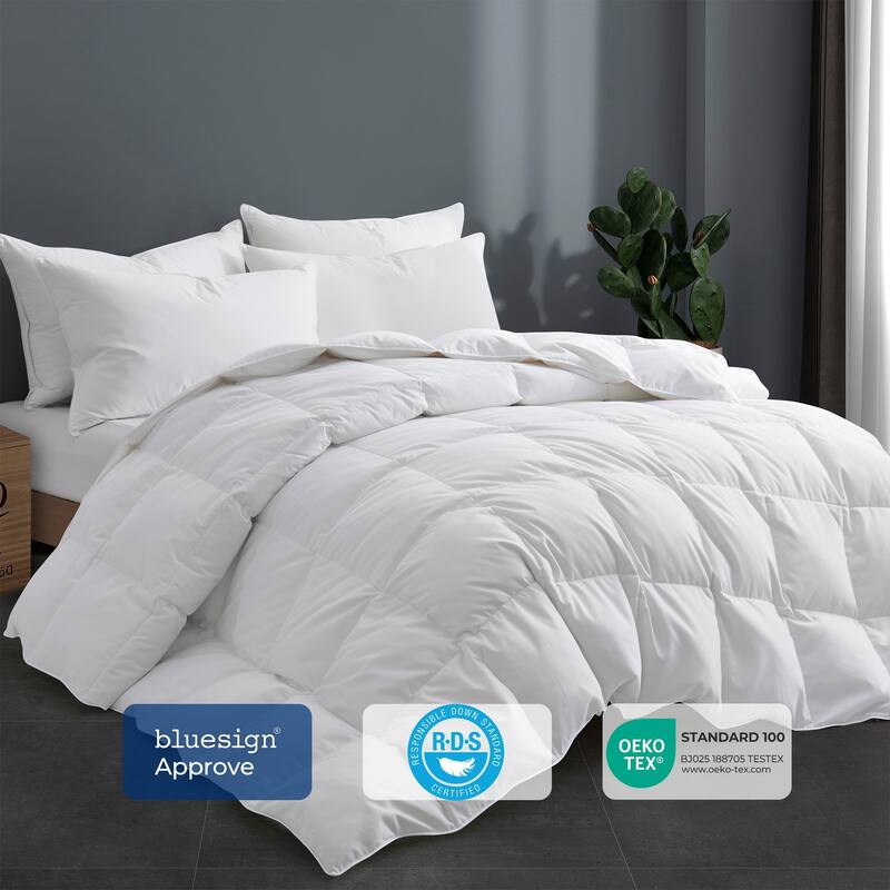 All Season White Goose Feather Down Comforter Duvet Insert