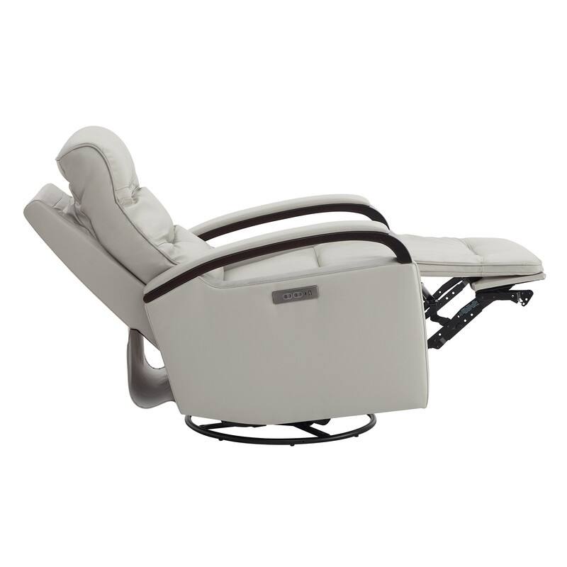 Spruce & Spring Regan Leather Power Recliner Swivel Glider Rocker with Power Headrest