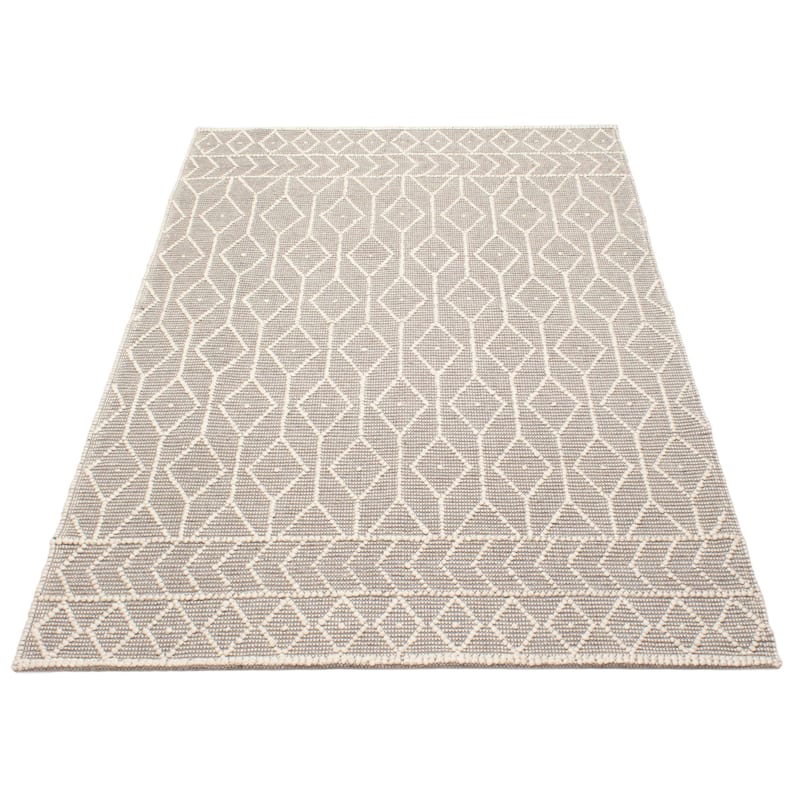 ECARPETGALLERY Braid weave Sienna Taupe Wool Rug - 5'11 x 9'0