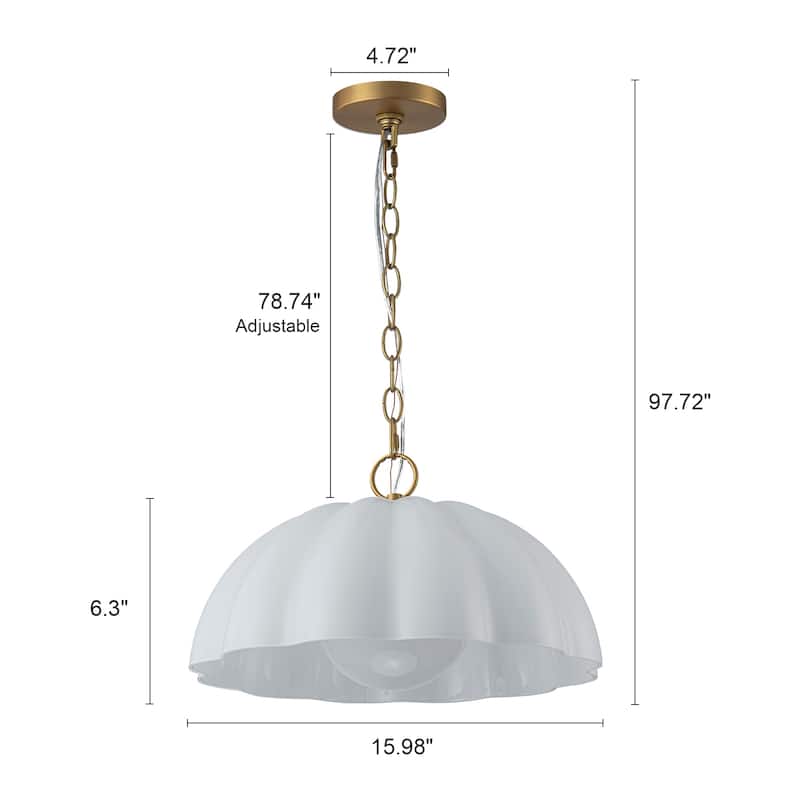 Modern Milk Glass Pendant Light Fixtures Gold Kitchen Island Light - White - W15.98"