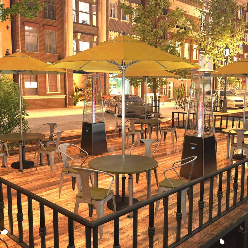 California Umbrella 7.5' Rd. Aluminum Frame, Fiberglass Rib Market Umbrella, Push Open,Anodized Silver Finish, Pacifica Fabric - Yellow