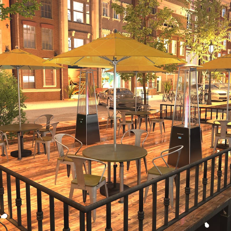 California Umbrella 75' Venture Series Patio Umbrella, Silver Aluminum Pole Fiberglass Ribs Push Lift Pacifica - Yellow