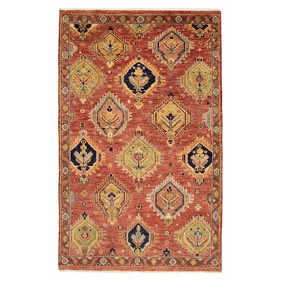 ECARPETGALLERY Hand-knotted Jules Serapi Red Wool Rug - 5'9 x 9'0