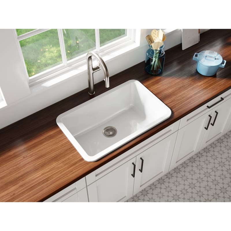 LaToscana Single Bowl Dual Mount Fireclay Sink