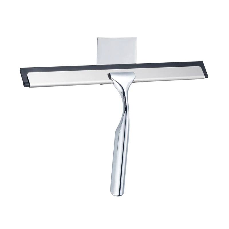Silver Stainless Steel Window Bathroom Cleaning Squeegee - 10"