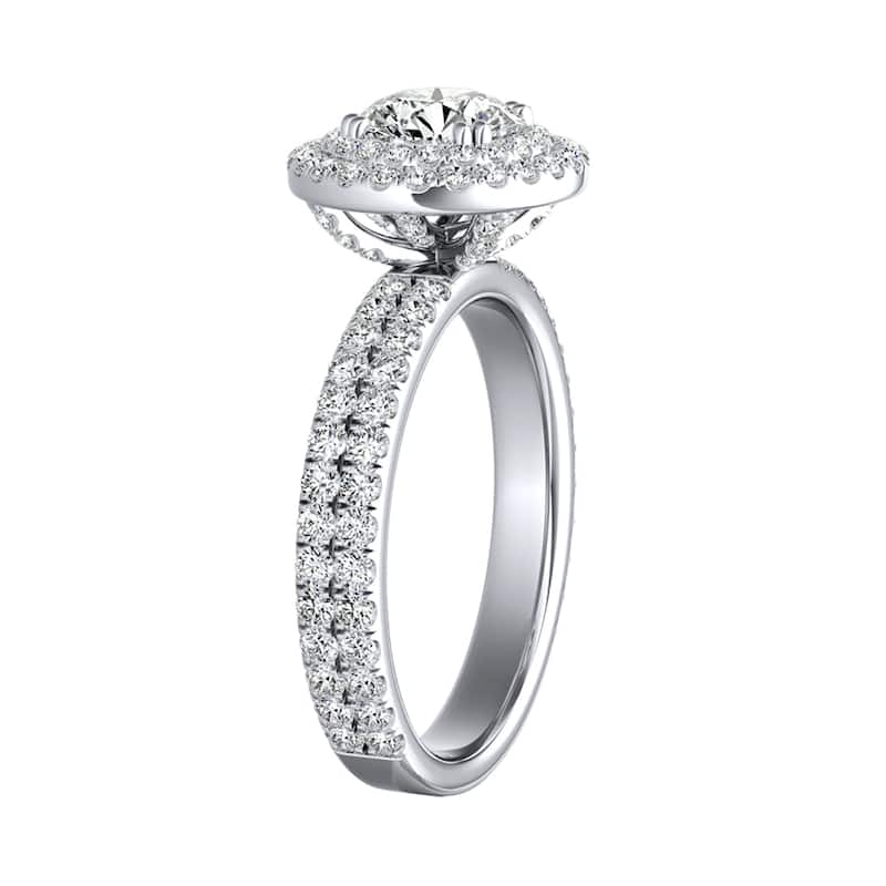 Auriya 14k Gold Double Halo Moissanite Engagement Ring 2 9/10ctw