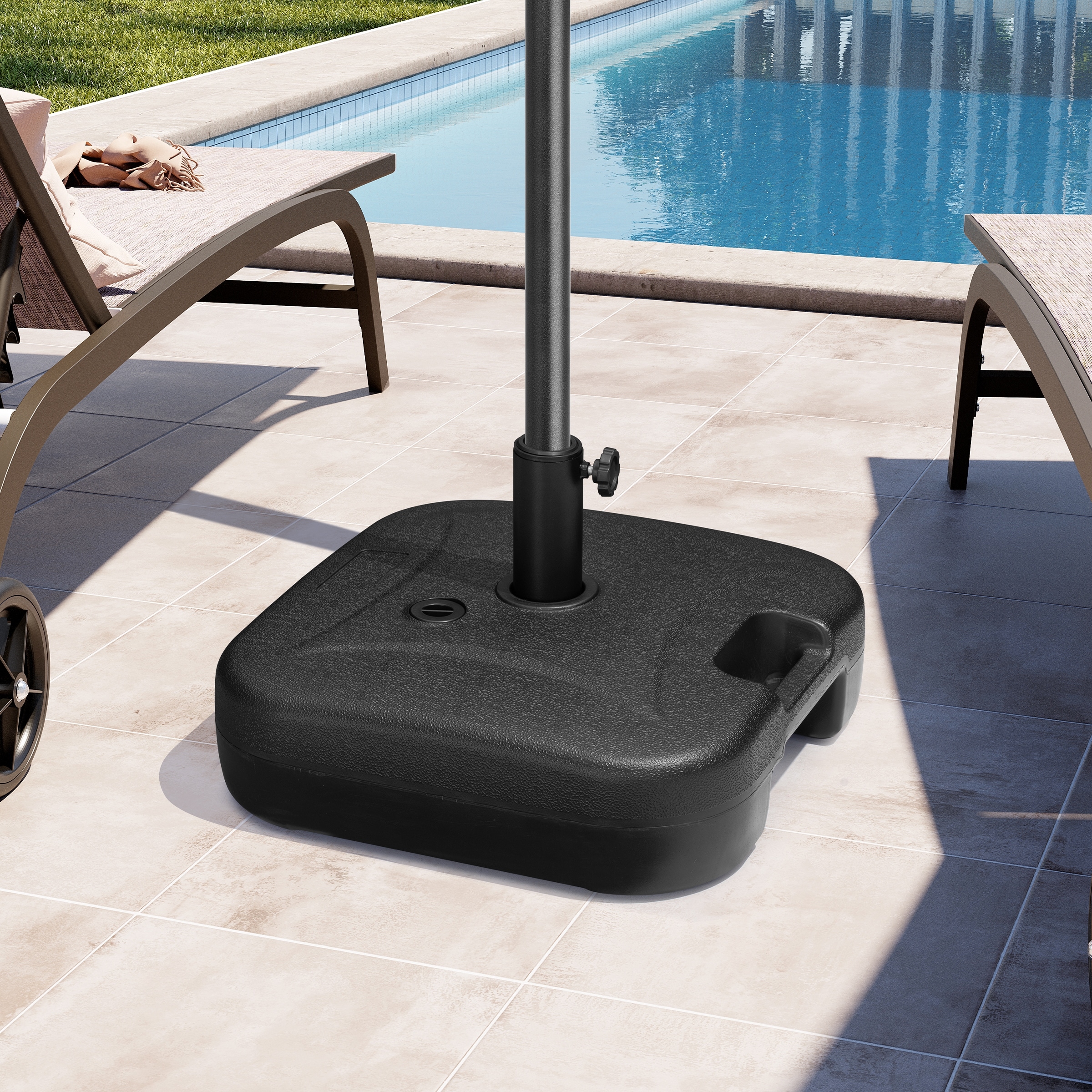 Crestlive 45/53 lbs Outdoor Square Patio Market Umbrella Base Cobblestone Concrete Stand Holder