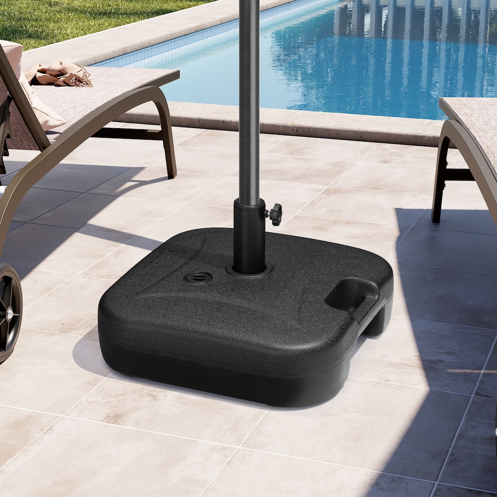 Crestlive 45/53 lbs Outdoor Square Patio Market Umbrella Base Cobblestone Concrete Stand Holder - 17.7" L x17.7" W x 14.6" H