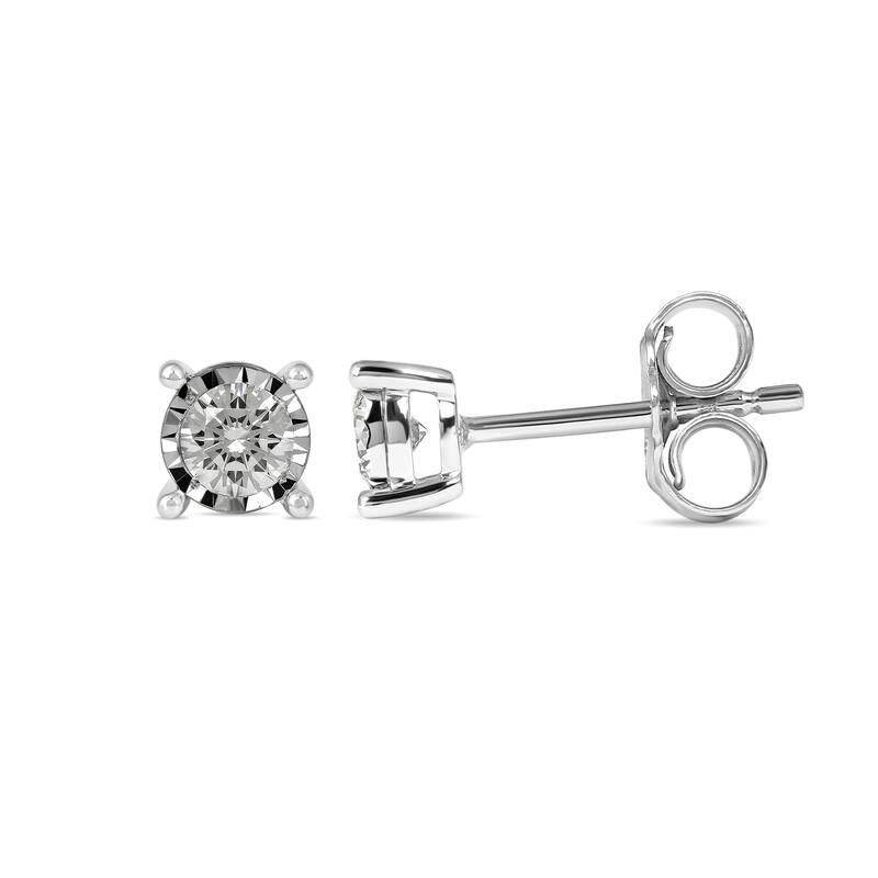 1/20ct - 3/4ct TDW Diamond Stud Earrings in Silver for Women