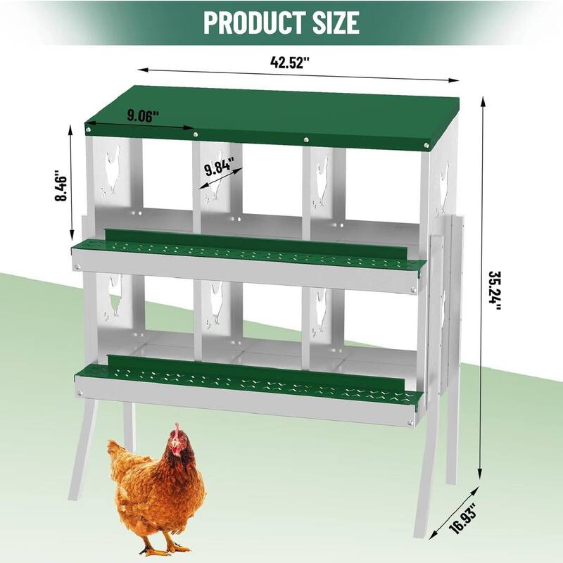 Chicken Nesting Boxes with Roll Out Egg Collection and Legs