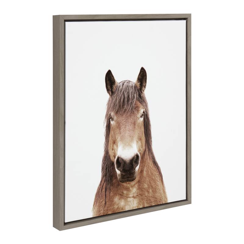 Kate and Laurel Sylvie Meadow Horse Portrait Framed Canvas by Amy Peterson Art Studio