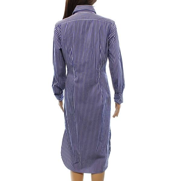 Shop Polo Ralph Lauren New Blue Striped Women S Size 8 Shift Shirt
