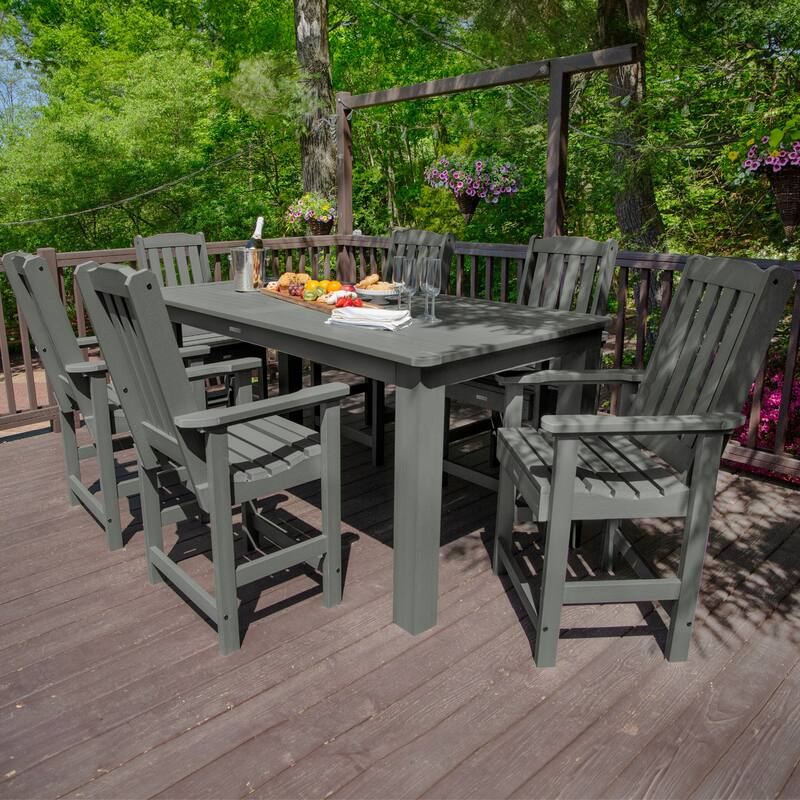 HIGHWOOD 7-Piece Outdoor Dining Set - 42" x 84" Table, Counter-height