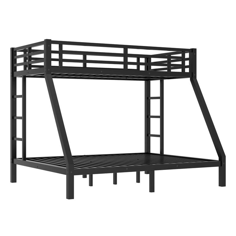 Twin XL over Queen Metal Bunk Bed for Teens and Adults, Space-Saving, Noise Reduced, No Box Spring Needed