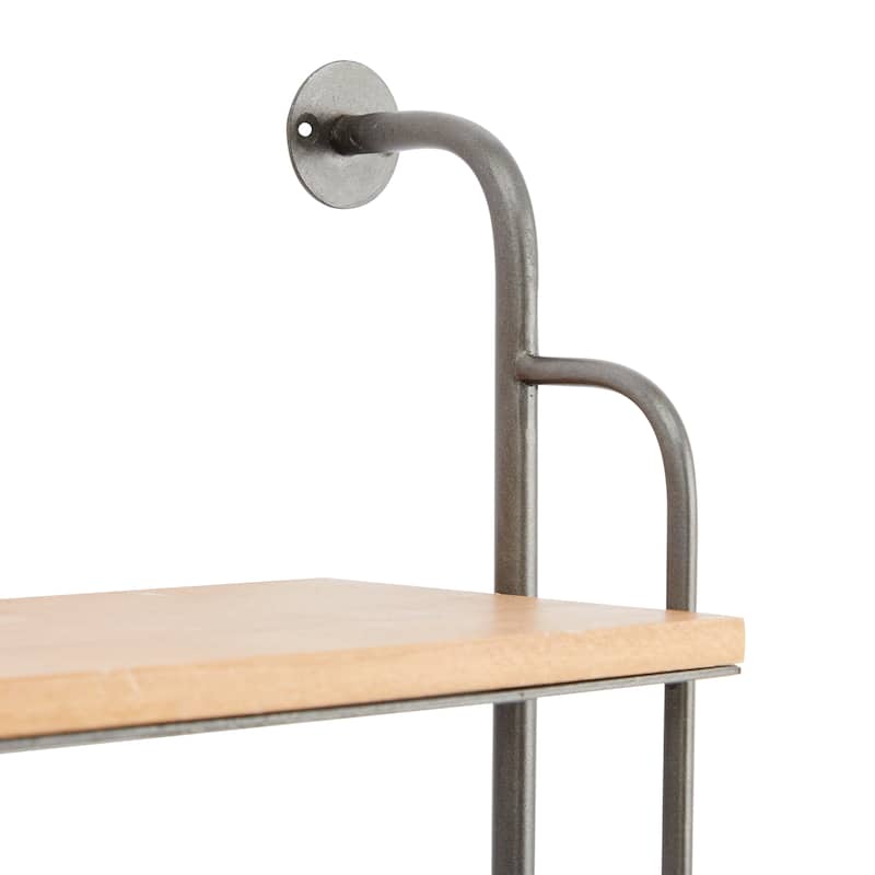 Brown Iron Industrial Wall Shelf - 25 x 7 x 33