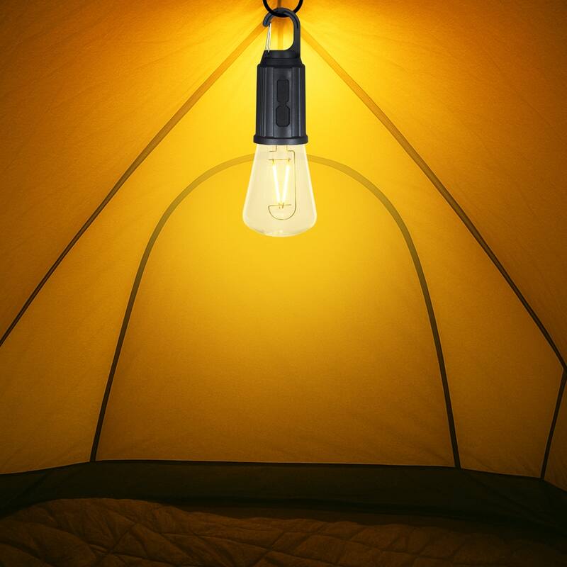 Festive Living Rechargeable Camp Light, Warm White LED Conical, USB-C