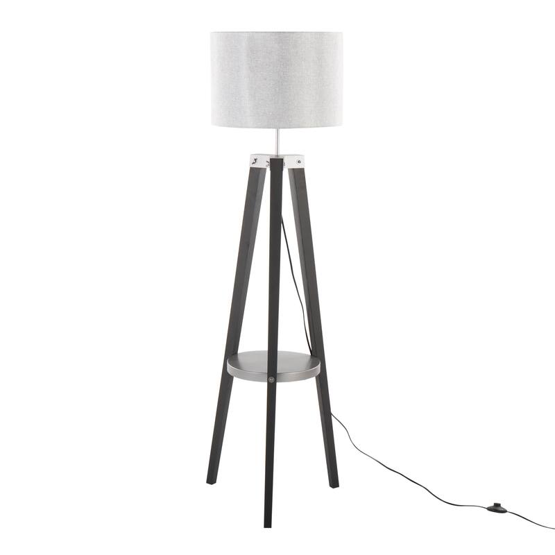 Carson Carrington Compass Tripod Floor Lamp with Shelf
