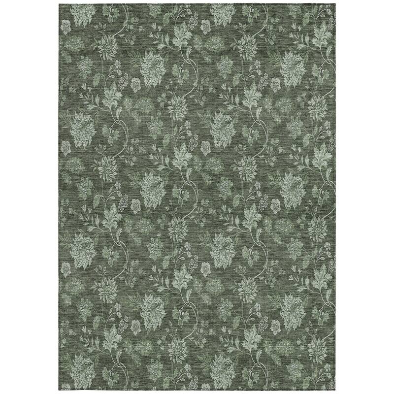 HomeRoots Floral Transitional Rectangle Outdoor Rug