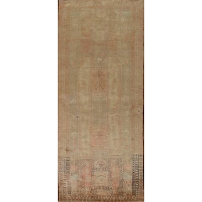 Distressed Meshkin Persian Vintage Runner Rug Hand-Knotted Wool Carpet - 3'11" x 10'11"