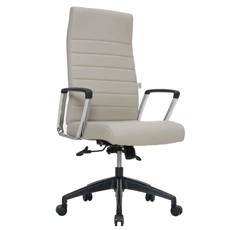 Hilton Modern High Back Ergonomic Leather Office Chair with Adjustable Height, Swivel, and Tilt for Conference or Executive Desk - Tan