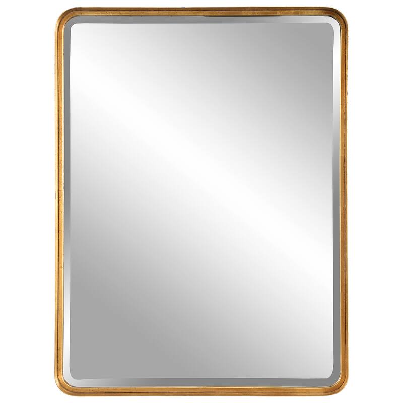Uttermost Crofton Large Iron Bevel Mirror - Antique gold