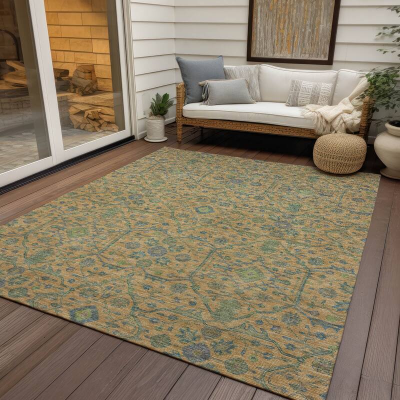 Machine Washable Indoor/ Outdoor Traditional Persian Chantille Rug