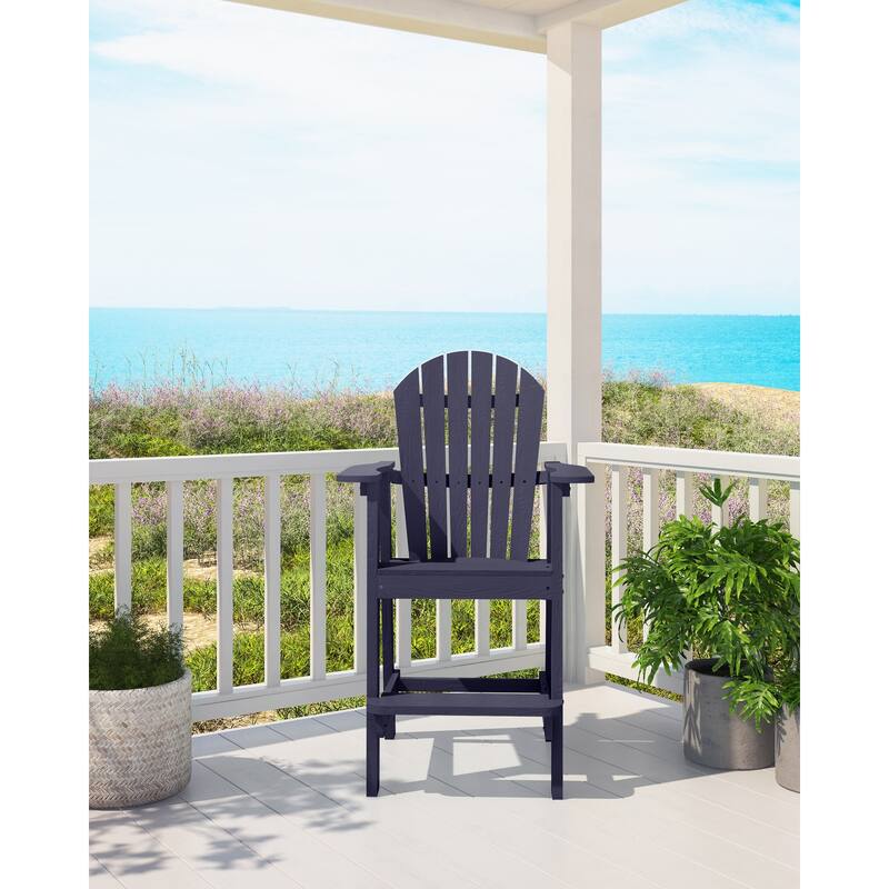 Rustic Adirondack Chairs Outdoor BarStools with Hight Back Design