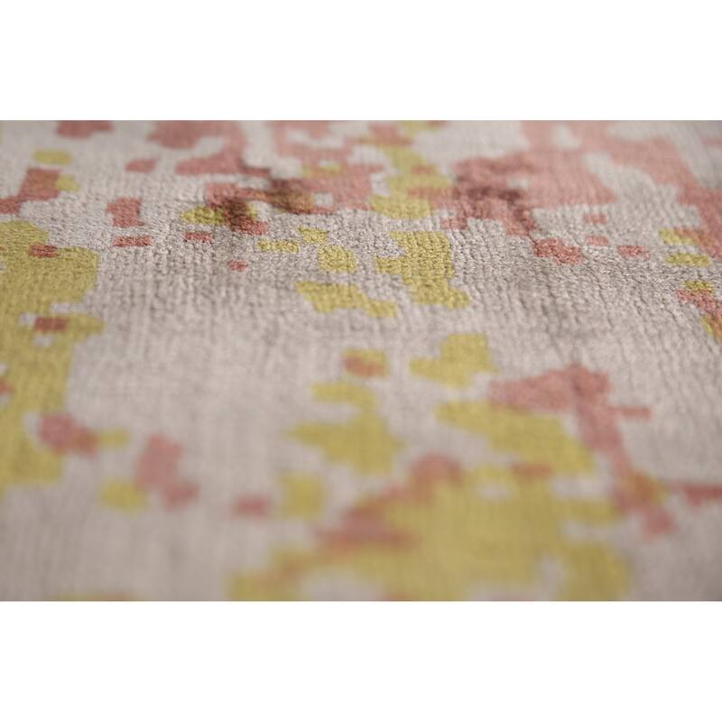 Abstract Modern Area Rug Hand-Knotted Wool Carpet - 3'9"x 7'6"