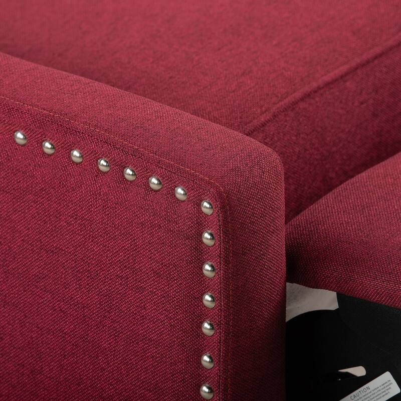 27.16" Wide Manual Wing Recliner Chair with Silver Bubble Nails