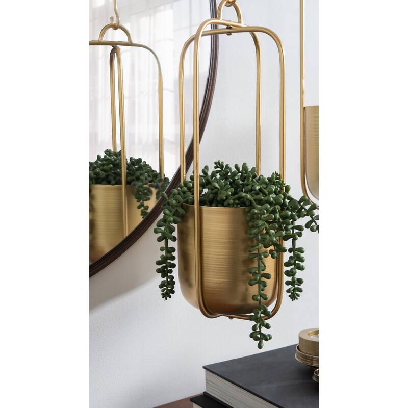 Kate and Laurel Nobrey Metal Hanging Planter Set - 2 Piece