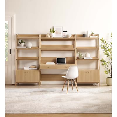 Bixby 3-Piece Wood Office Desk and Bookshelf