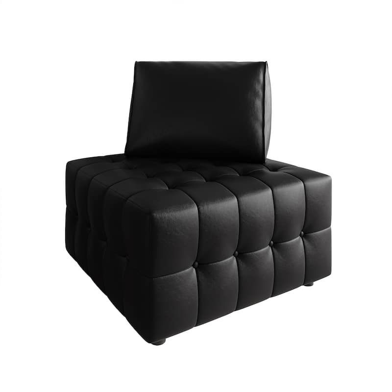 CraftPorch Elegance Button-Tufted PU Upholstered Corner Seat