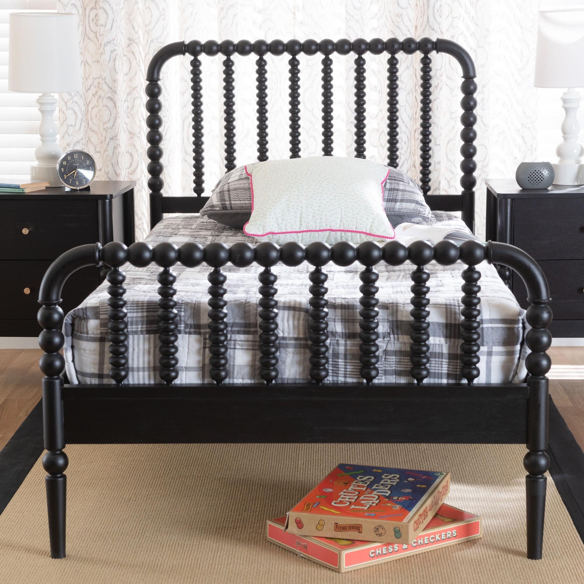 Baxton Studio Lucera Mid-Century Bobbin Bed