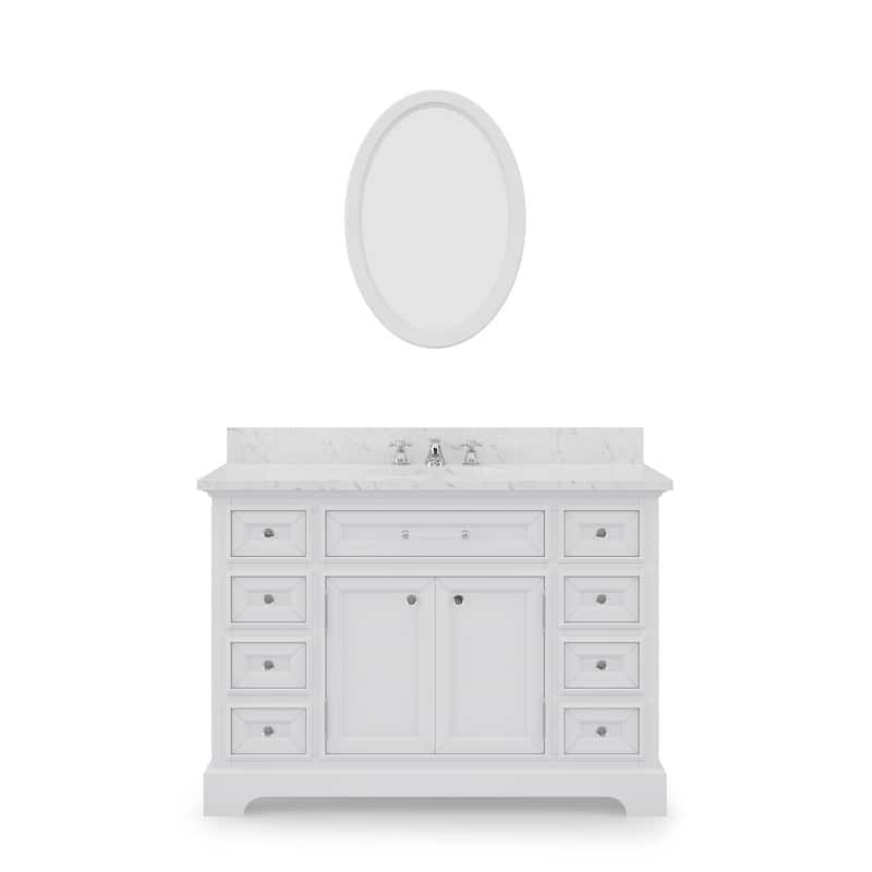 Water Creation Derby 48-inch Solid White Single Sink Bathroom Vanity