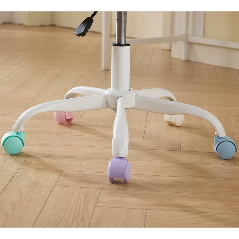 Artificial rabbit hair Home Office Chair Adjustable Swivel Office Chair Dressing Chair with Metal Base, Violet