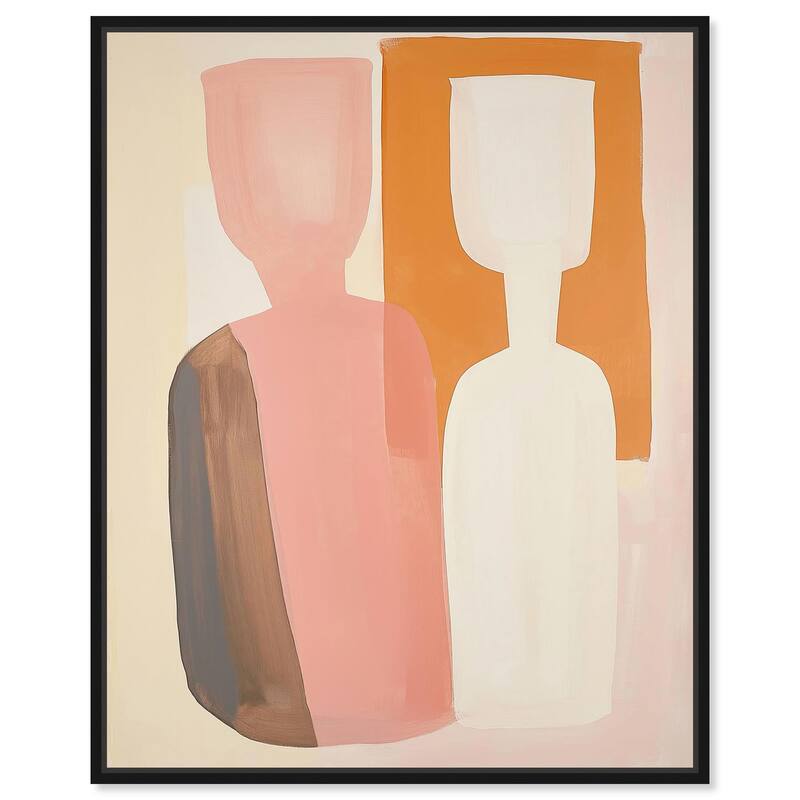 Peach Echoes II Canvas by Art Remedy - 24" x 30" - Black