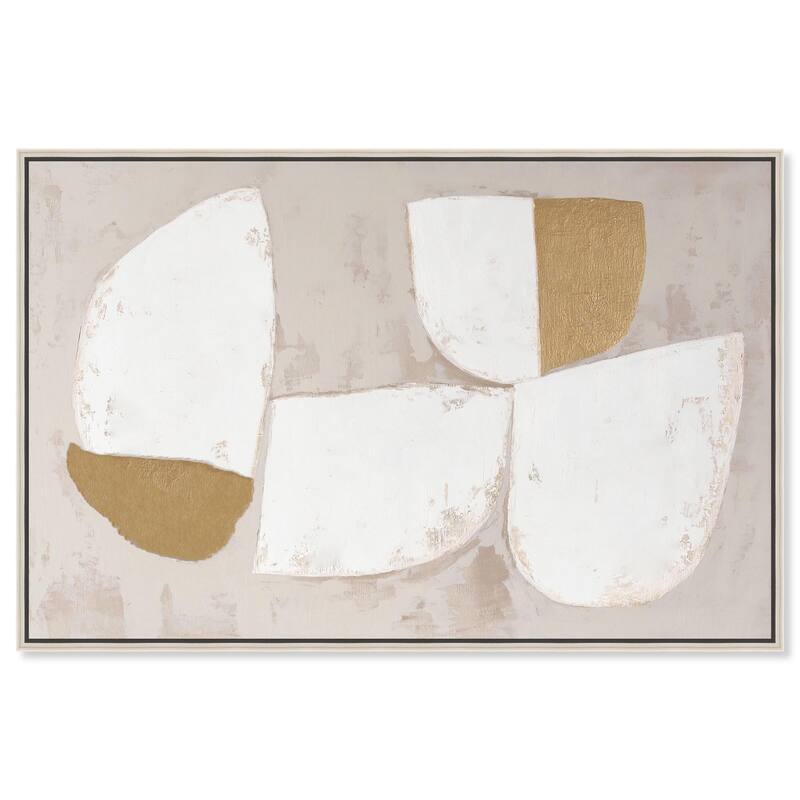 Gilded Cairn III Canvas by Art Remedy - 45" x 30" - Silver
