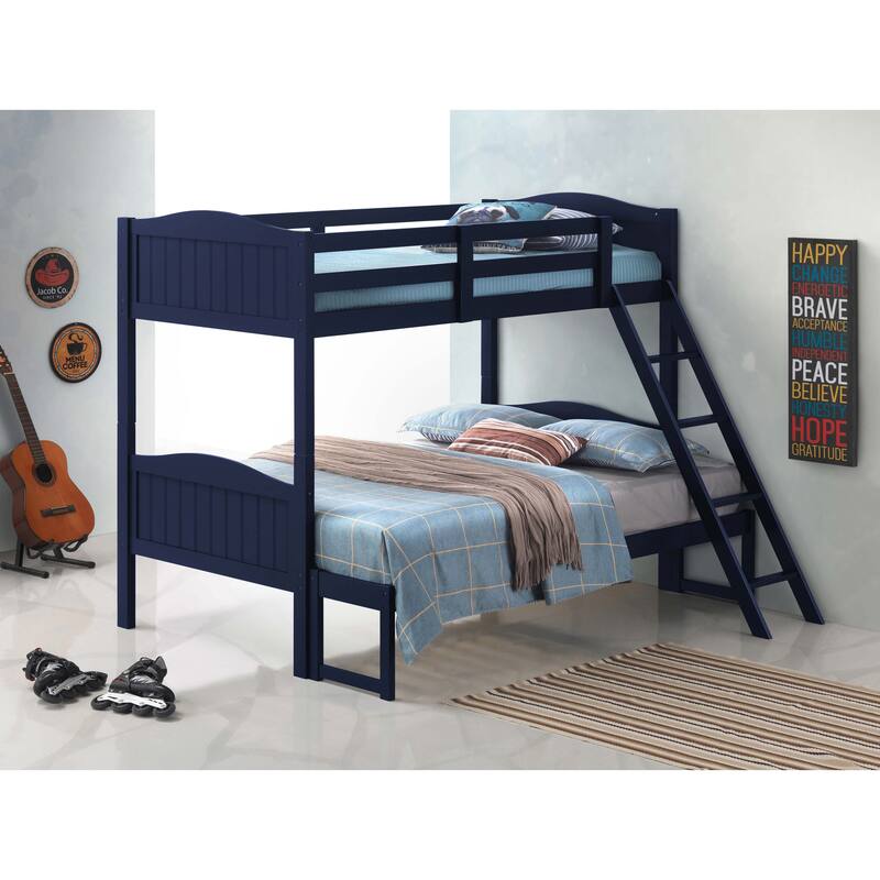 Arlo Transitional Wood Frame Bunk Bed with Ladder