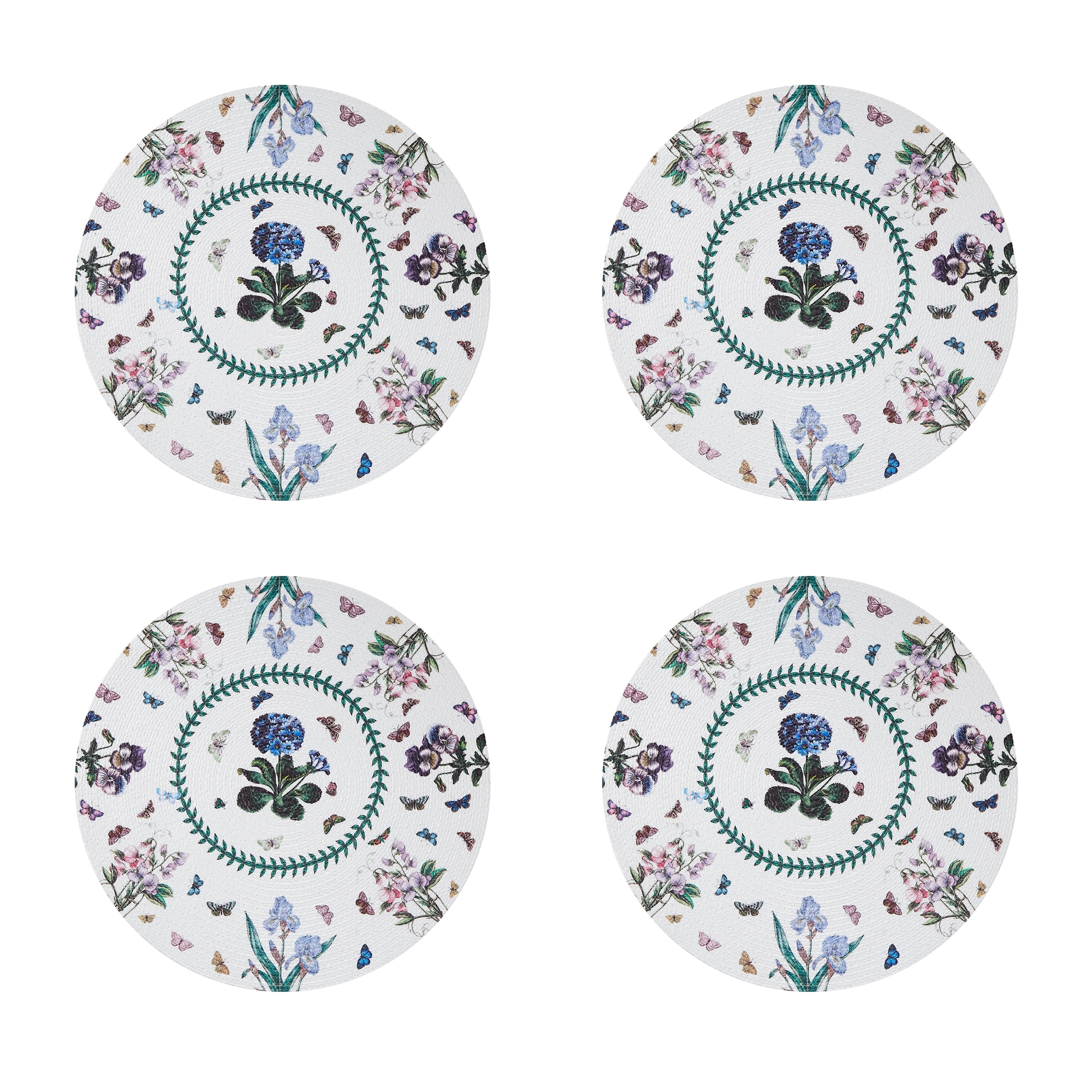 Portmeirion Botanic Garden Set of 4 Round Placemats - 13x19