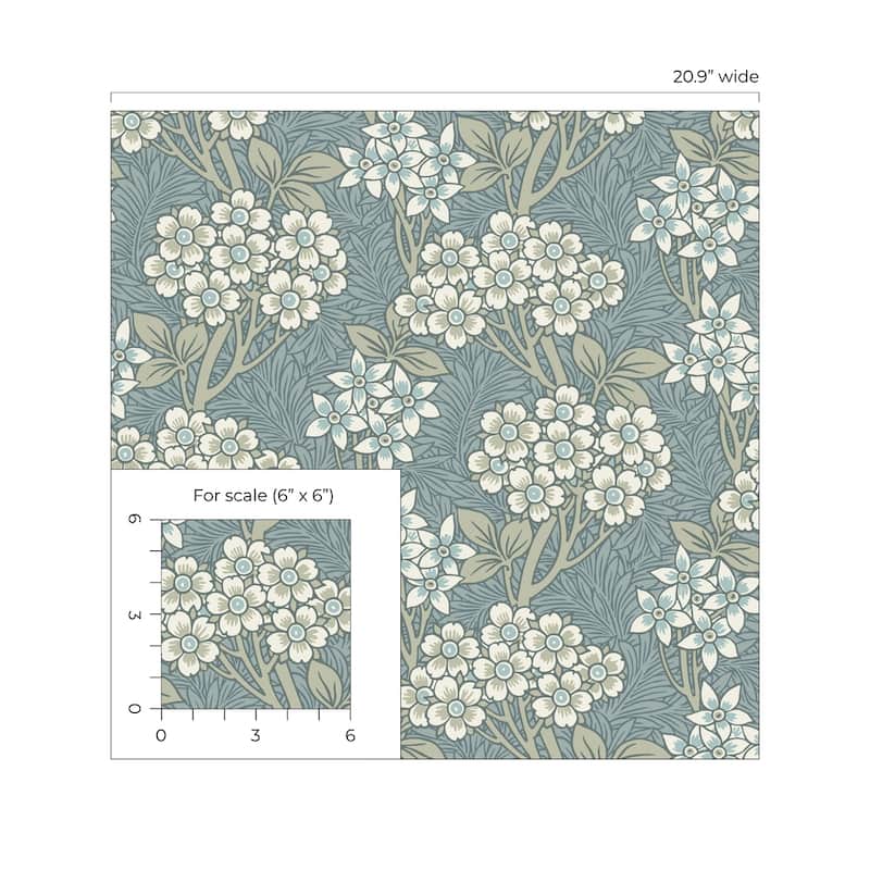 Seabrook Designs Floral Vine Nonwoven Unpasted Wallpaper