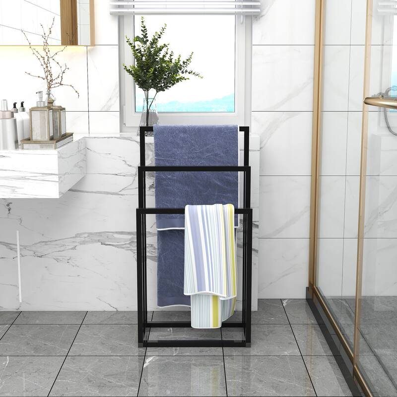 Metal Freestanding Towel Rack 3 Tiers Hand Towel Holder Organizer for Bathroom Accessories