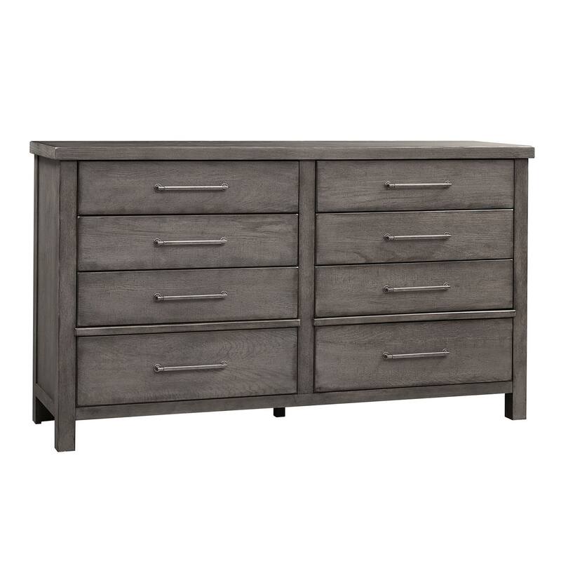 Modern Farmhouse Dusty Charcoal Distressed 8 Drawer Dresser