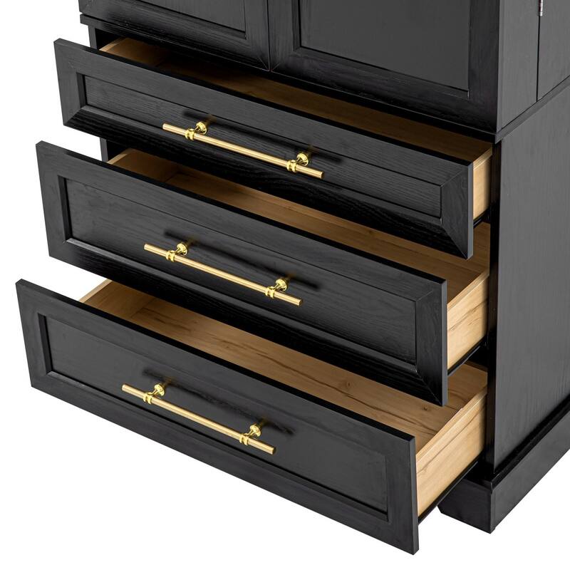 78.2" Tall Farmhouse Pantry Cabinet with 2 Storage Cabinets and 3 Drawers