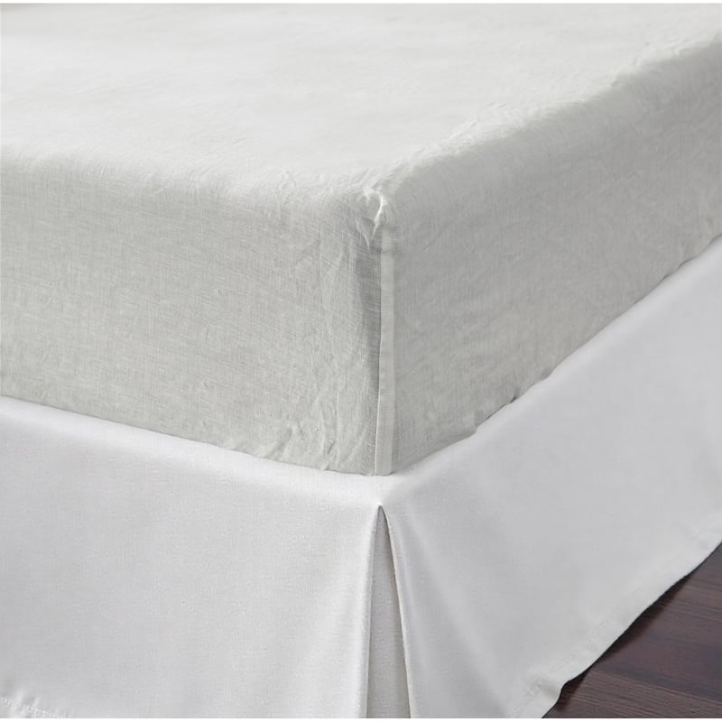 White Linen Queen Fitted sheet - White - Queen