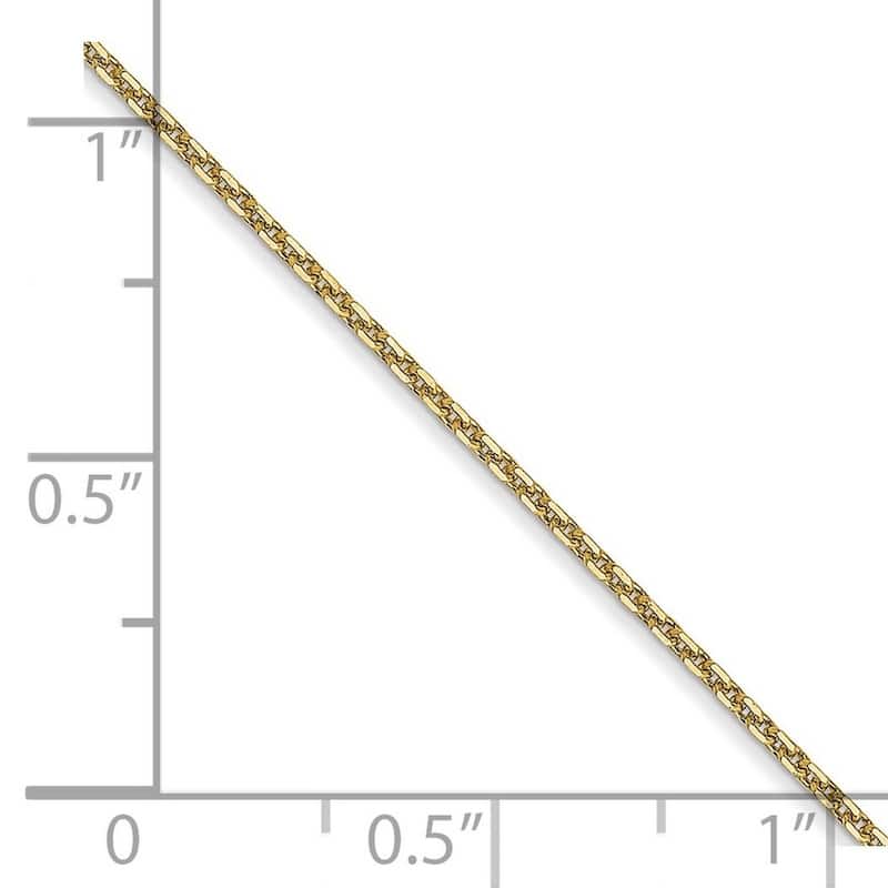 Curata 10k Yellow Gold 0.95mm Diamond Cut Cable Chain Necklace (Lobster)