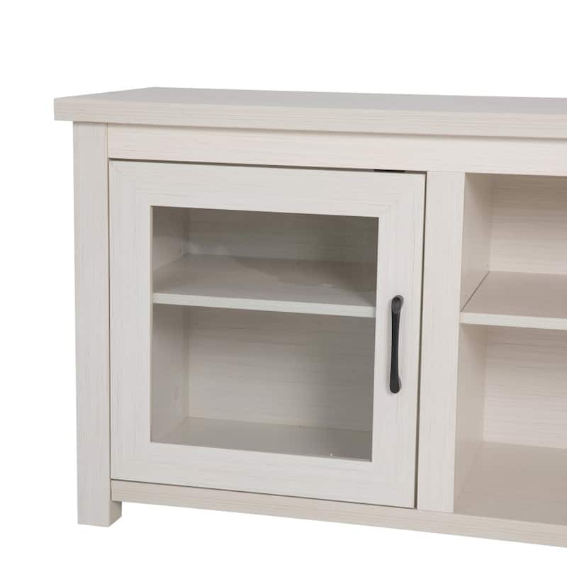 Classic TV Stand for up to 80" TVs-Glass Fronted Doors-Modern Finish