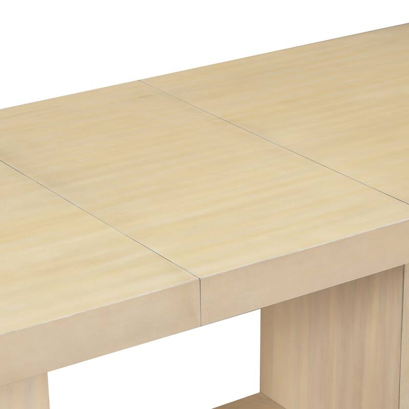 78" Dining Table Set for 6, Extendable Wood Table with 4 Upholstered Chairs & Bench, 6-Piece Dining Room Furniture Set