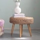 preview thumbnail 2 of 4, Hand-Woven Water Hyacinth and Teakwood Stool