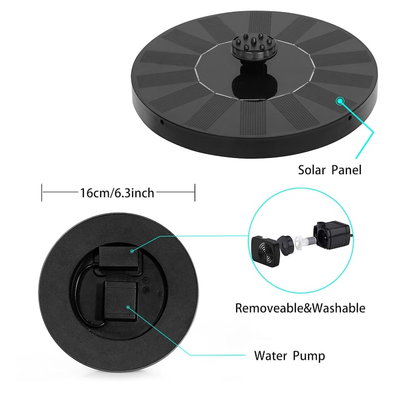 Javlergo 28" Pedestal Outdoor Bird Bath with Solar Powered Fountain for Outside Vintage Bronze Polyresin Lightweight